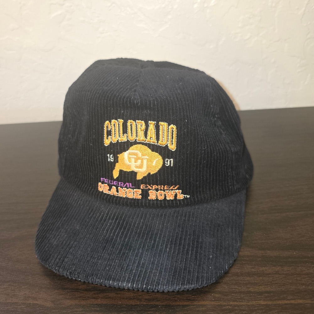 Vintage Colorado Buffaloes 1991 Federal Express Orange Bowl‎ Corduroy Hat